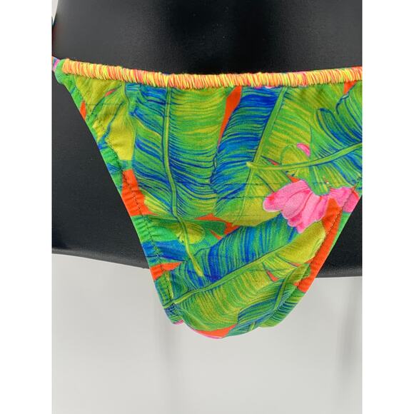 FARM Women's Green Tropical Floral Side-Tie Bikini Bottom SZ M - Picture 4 of 7